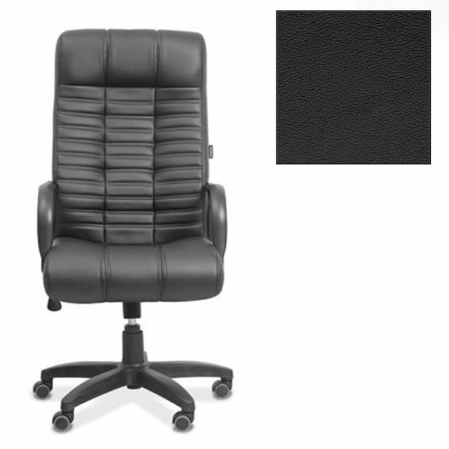 Кресло для руководителя Юнитекс Атлант натуральная кожа черная