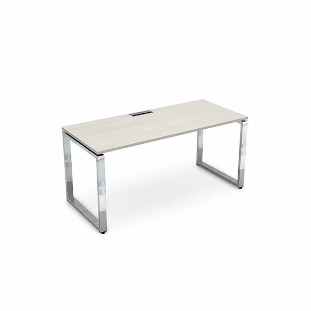 Стол рабочий, прямолинейный АЛСАВ Gloss line НСР-О.009 Ivory/металл глянец