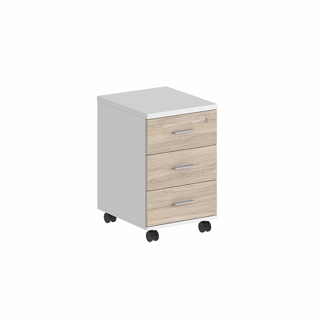 Тумба мобильная с 3 ящ. и центральным замком Norden Сигма SG.612.WH.OL