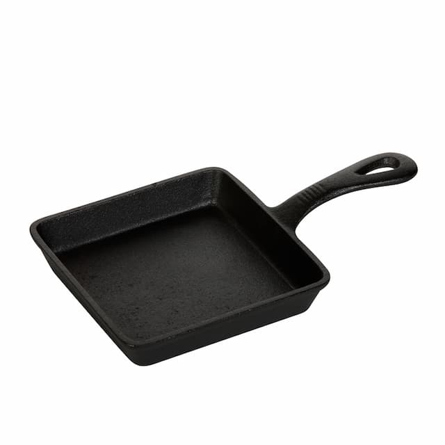 Сковорода чугунная порционная Luxstahl КТ1205 142х142 мм с ручкой чугун  [HE6101]